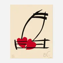 Musical Hearts (from the Artists for Obama portfolio) by Claes Oldenburg, 2012, screenprint in colors on BFK Rives, sold Oct 2026