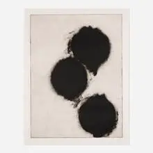Pomegranates by Donald Sultan, 1990, etching and aquatint on Somerset White, sold Oct 2026