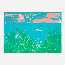 Caribbean Landscape by Romare Bearden, 1979, screenprint in colors on Arches, sold Oct 2026
