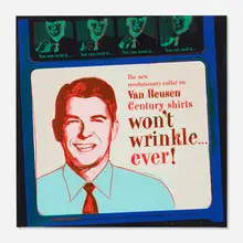 Van Heusen (Ronald Reagan) (from the Ads portfolio) by Andy Warhol, 1985, screenprint in colors on Lenox Museum Board, sold Oct 2026