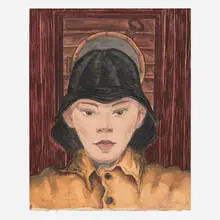 Young Johansson by Margo Hoff, 1938, watercolor and pencil on paper, sold Oct 2026