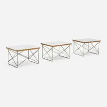 LTRs, set of three by Charles and Ray Eames, laminate over plywood, zinc-plated steel, sold Oct 2026