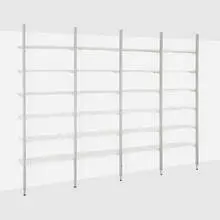 CSS (Comprehensive Shelving System) by George Nelson & Associates, enameled steel, aluminum, sold Oct 2026