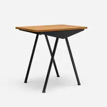Cafétéria no. 512 table by Jean Prouvé, 1955, enameled steel, oak, sold Oct 2026