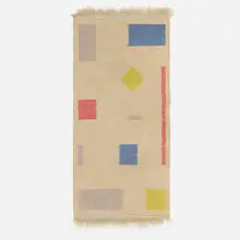 Rare reversible pile carpet by Bart van der Leck, hand-knotted wool, sold Oct 2026
