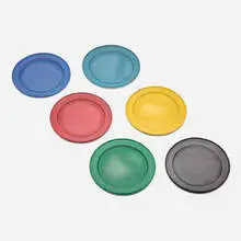 Trays, set of six by Mathieu Matégot, c. 1950, enameled and perforated steel, sold Oct 2026