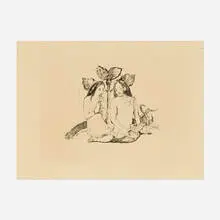 Deux femmes Maories accroupies (from L'Épreuve—Album d'Art) by Paul Gauguin, 1895, zincograph, sold Oct 2026