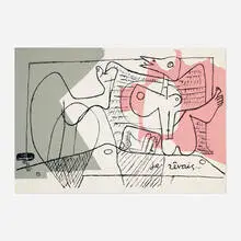 Je rêvais (from the Cortège portfolio) by Le Corbusier, 1962, lithograph in colors on BFK Rives, sold Oct 2026