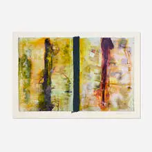 Andrew Brought Greetings from Allen Jones by Frank Bowling, 2018, screenprint in colors, sold Oct 2026