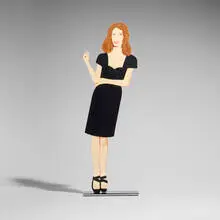 Black Dress 2 (Cecily) (from The Black Dress Cutouts series) by Alex Katz, 2018, powder-coated aluminum, double-sided, sold Oct 2026