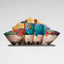 Quad on Base #971 by Bennett Bean, c. 2010, pit-fired, painted, and gilt earthenware, sold Oct 2026