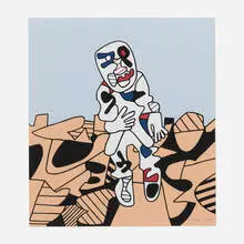 Marche en Campagne by Jean Dubuffet, 1975, screenprint in colors, sold Sep 2026