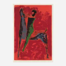 Gran Cavaliere by Marino Marini, 1978, etching and aquatint in colors on Arches, sold Sep 2026