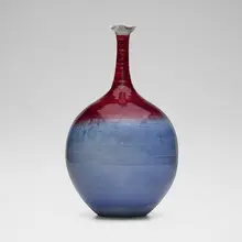 Bi-Color Chun vase by Cliff Lee, 2018, Chun Red and Chun Blue-glazed porcelain, sold Oct 2026