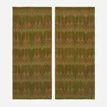 Portières, pair by Charles Francis Annesley Voysey, c. 1905, hand-knotted and woven silk, sold Oct 2026