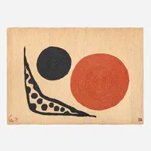 Moon tapestry by Alexander Calder, 1975, hand-woven maguey fiber, sold Oct 2026