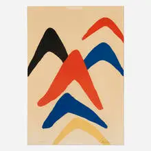 Stabiles by Alexander Calder, 1971, lithograph in colors, sold Oct 2026