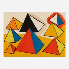 Homage to Euclid (from the La mémoire élémentaire portfolio) by Alexander Calder, 1976, lithograph in colors on Japon nacré, sold Oct 2026