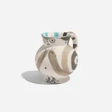Petite Chouette by Pablo Picasso, 1949, white earthenware with engobe and glaze, sold Oct 2026
