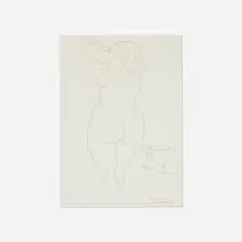 Femme nue de dos by Pablo Picasso, 1956, etching on Marais, sold Oct 2026