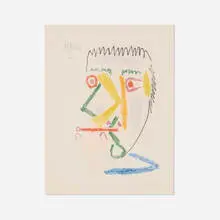 Fumeur à la cigarette rouge by Pablo Picasso, 1964, soft ground etching and aquatint in colors on Richard De Bas, sold Oct 2026