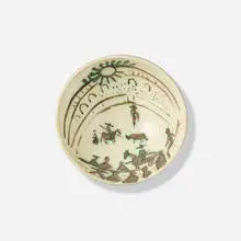 Scène de tauromachie by Pablo Picasso, 1954, white earthenware with oxidized paraffin decoration and enamel, sold Oct 2026