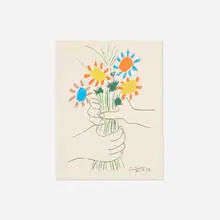 Bouquet de fleurs by Pablo Picasso, 1958, offset lithograph in colors on Arches, sold Oct 2026