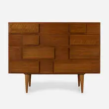 cabinet by Gio Ponti, c. 1950, Italian walnut, sold Jun 2020