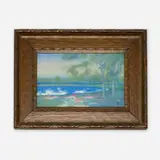 Summer plaque by Margaret Helen McDonald, 1917, glazed earthenware, original frame, sold May 2022
