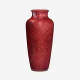 Experimental vase by Hugh C. Robertson, 1885-89, oxblood-glazed stoneware, sold May 2022