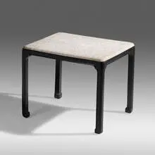 Low table by Jean Dunand, c. 1925, lacquered wood, coquille d'oeuf, sold Feb 2022