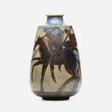 Vase by Primavera, c. 1935, glazed stoneware, sold Feb 2022