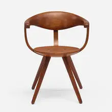 Rare armchair by Sori Yanagi, 1978, teak, sold Aug 2019
