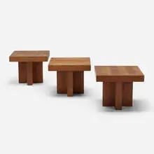 occasional tables model 1922, set of three by Milo Baughman, c. 1965, walnut, sold Aug 2019