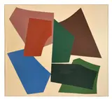 Modules dans l'espace, circa 1977 by René Roche, Acrylique sur toile double face, sold Sep 2017