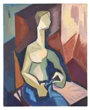 Composition, 1969 by René Roche, Acrylique sur bois, sold Sep 2017