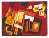 Composition, 1971 by René Roche, Acrylique sur polystyrène, sold Sep 2017