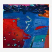 Earlyblue by Syd Solomon, 1974, oil on canvas, sold Nov 2021