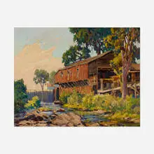 The Old Mill, Ogunquit, ME by Gustave Cimiotti, oil on canvas board, sold Nov 2021