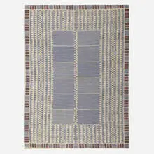 Salerno flatweave carpet by Barbro Nilsson, 1948, hand-woven wool, sold May 2019