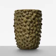 Budding vase by Axel Salto, 1957, stoneware with Sung glaze, sold May 2019