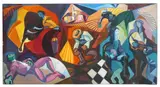 Composition, 1968 by René Roche, Acrylique sur toile, sold Sep 2017