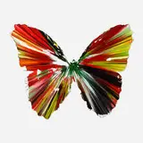 Butterfly Spin Painting by Damien Hirst, 2009, acrylic on paper, sold Aug 2021