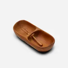 serving dishes, set of two by Leo Amino, c. 1950, hand-carved walnut, carved cherry, sold Dec 2018