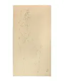 Nu debout, une jambe levée by San Yu ou Chang Yu, Crayon sur papier, sold Nov 2017