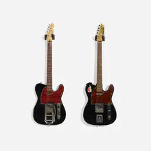 Partscaster guitars, set of two by Fender, c. 1970, lacquered wood, maple, rosewood, polished aluminum, acrylic, sold Nov 2018