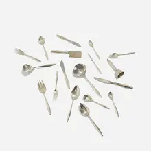 Diamond silverware by Gio Ponti, 1958, sterling silver, stainless steel, sold Nov 2018