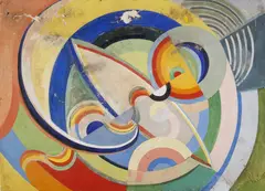 Étude pour le panneau du fond du hall tronconique du Palais de l’Air by Robert Delaunay, 1937, Gouache sur papier (usures, déchirures et manques), sold Nov 2017