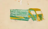 Trois maquettes pour Source Perrier Circa 1951 by Félix Aublet, Deux gouaches sur papier, une gouache sur papier calque (taches déchirures)., sold Nov 2017