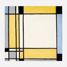 Blue, Yellow and Black Composition by Thilo Maatsch, oil on Masonite, sold Apr 2021